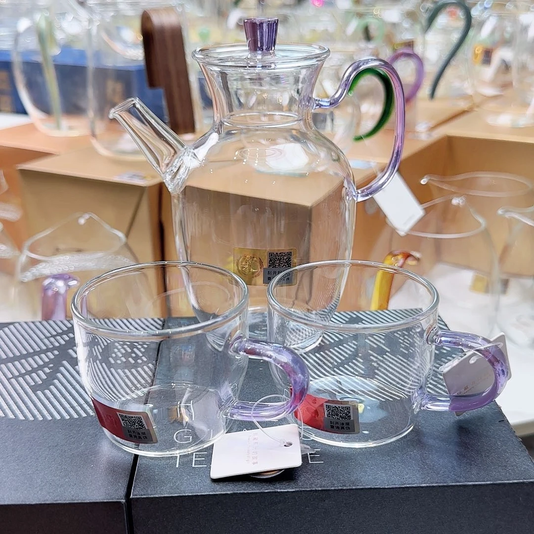禾器悦心壶浅紫色加对杯