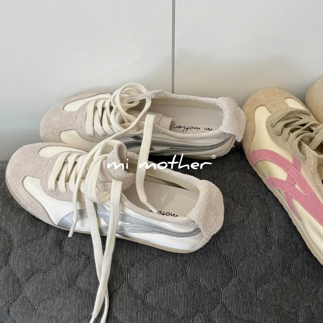 mi mother“增高德训”4.5公分 内增绸缎拼色踩跟阿甘鞋休闲鞋