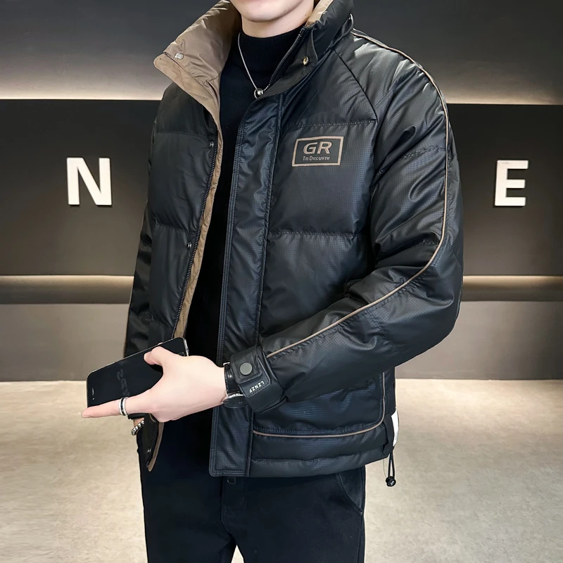 【万达撤柜】男士短款羽绒服冬季新款高级感韩版立领加厚防寒服外套