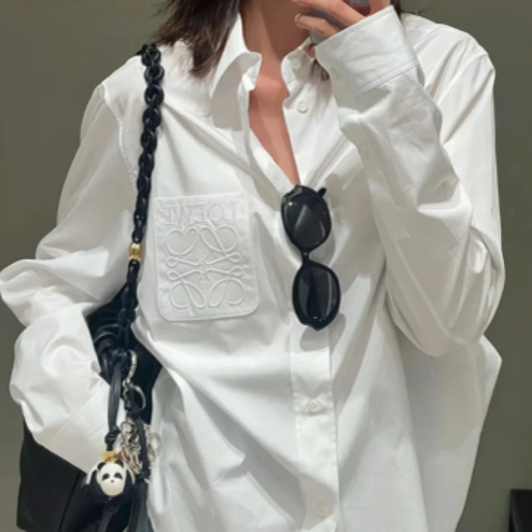 未使用 LOEWE/罗意威 LOEWE新款刺绣徽标宽松欧若风衬衫
