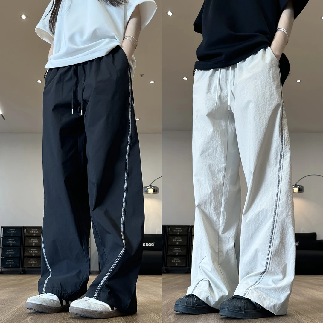 猎雀夏季冰丝裤休闲裤长裤明辑线撞色设计弯刀裤男女可穿