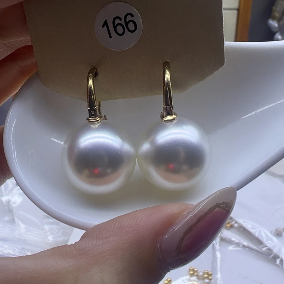 淡水珍珠耳饰18K金镶嵌