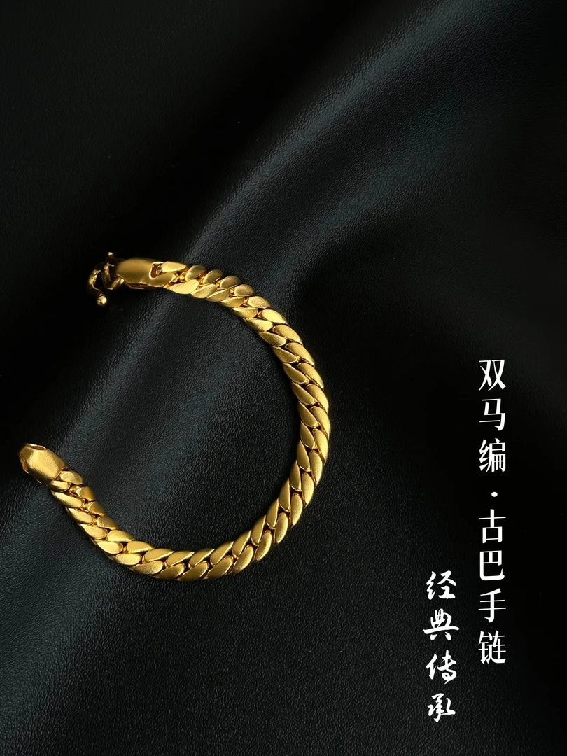足银手链 【双马鞭手链】时尚百搭气质老板链亮面光面双马鞭手链