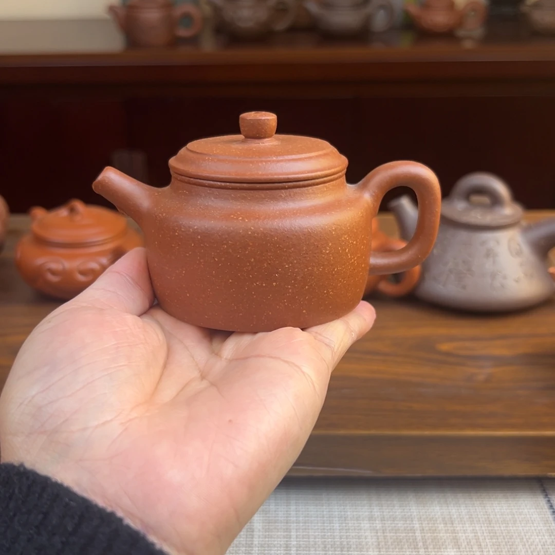 紫砂茶壶红降坡德钟全手110cc