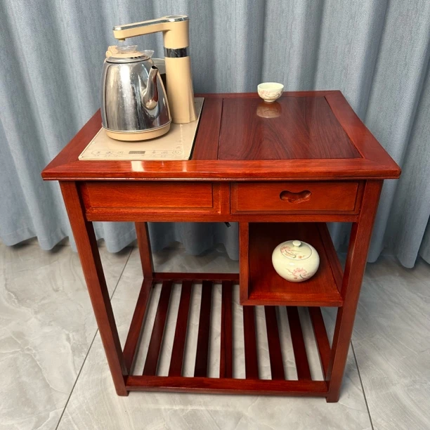 红木刺猬紫檀茶水柜烧水柜家用小茶桌60-47-66cm