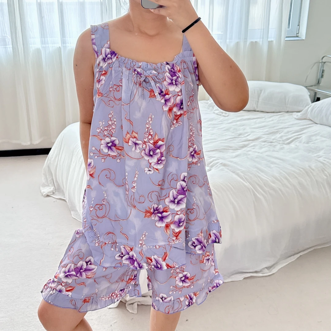 人棉吊带套装夏季休闲宽松套装女士时尚凉快速干家居服韩版会缩水