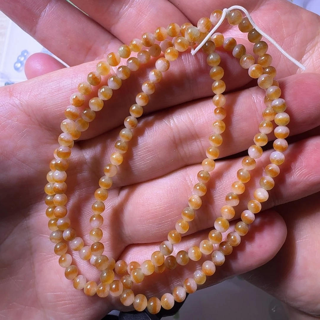 翡翠未镶嵌颈饰卡3.8黄翡项链巨漏