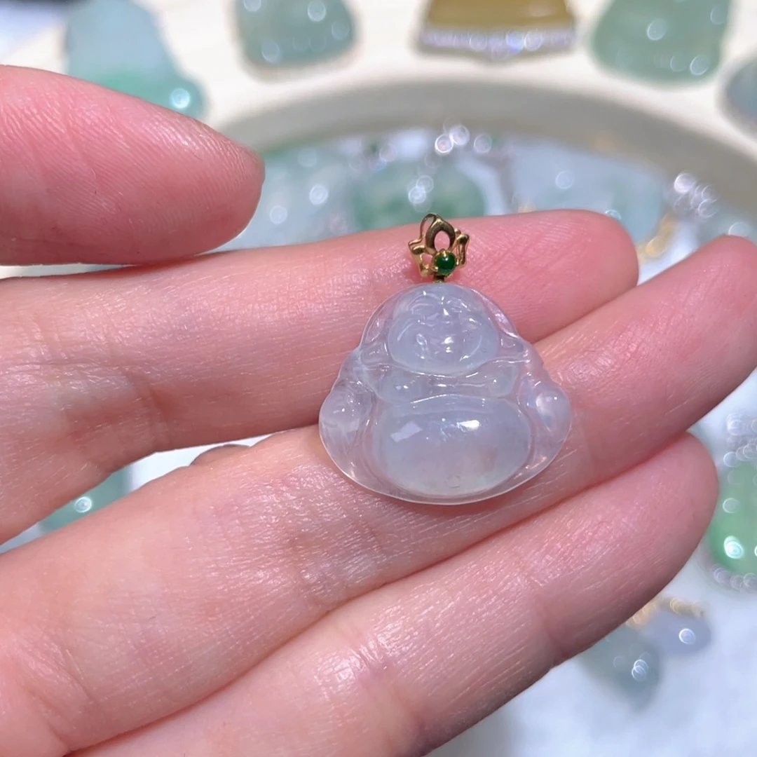 翡翠颈饰18K金镶嵌翡翠