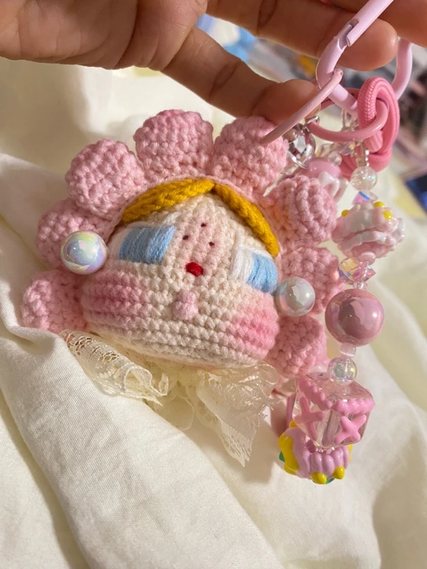 手工毛线哭娃包挂钥匙挂