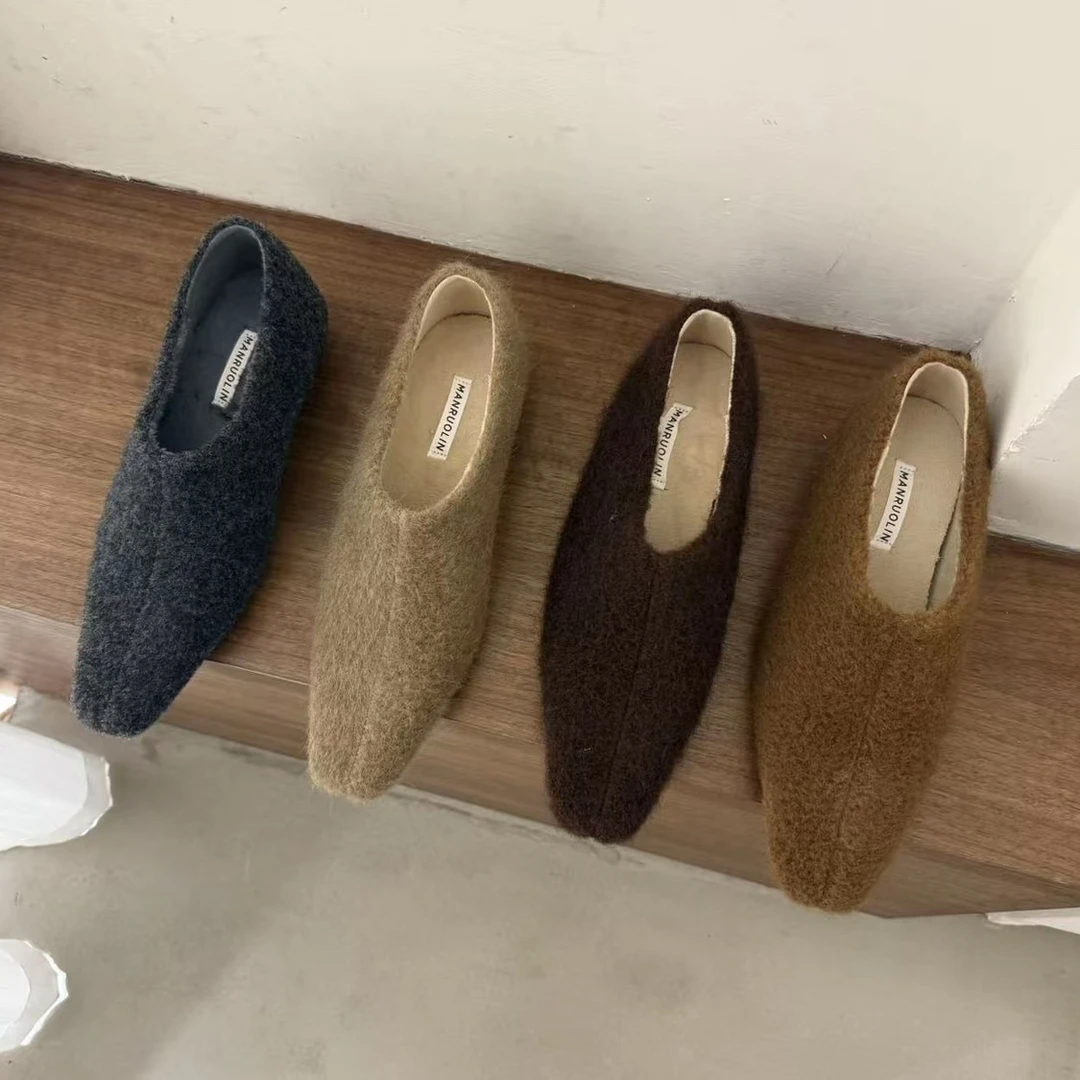 ck77-5新款法式百搭晚晚风包头一脚蹬单鞋