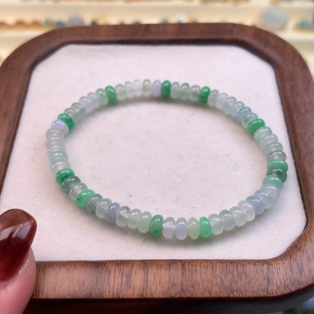 翡翠散珠鼓珠手串