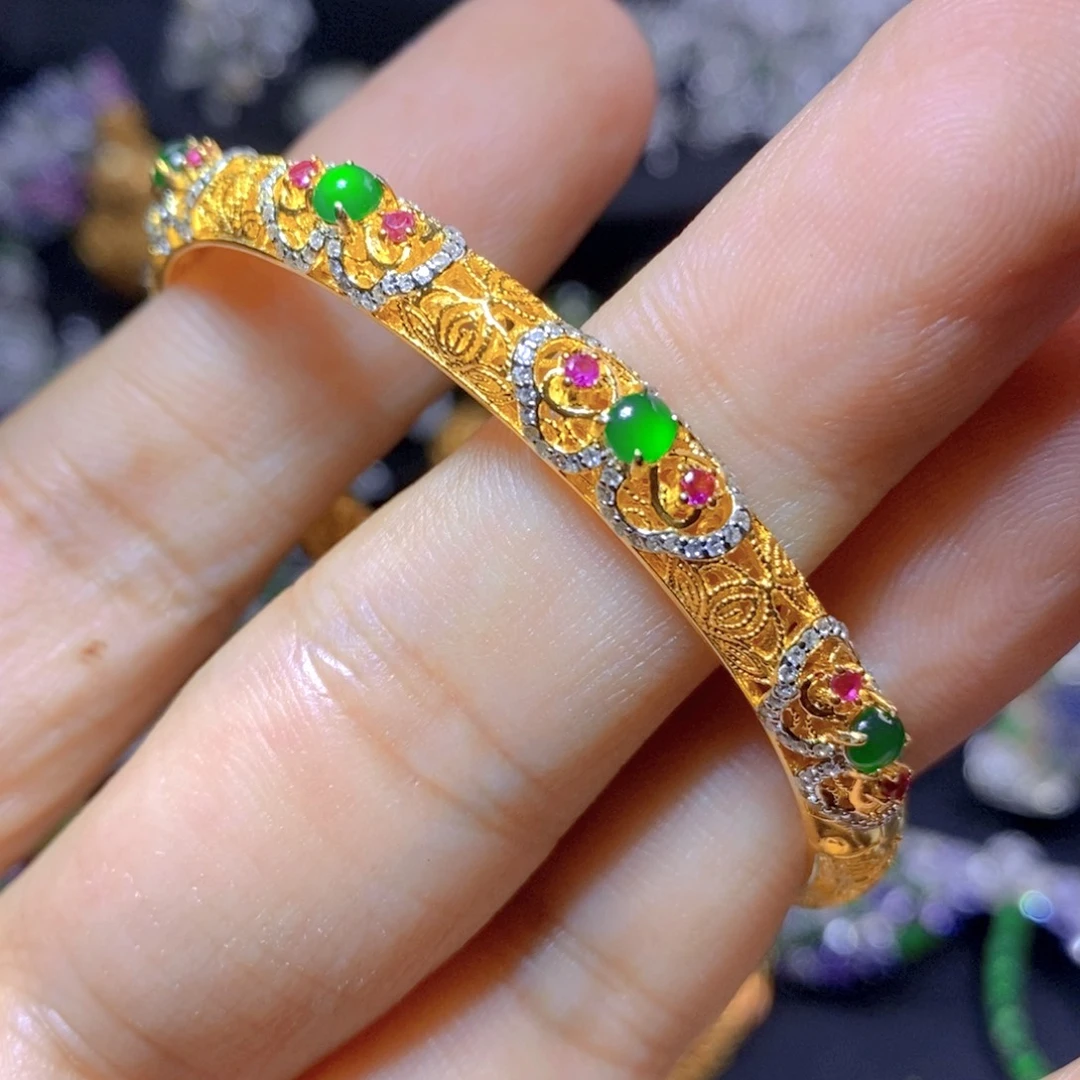 翡翠银S925镶嵌颈饰天然翡翠