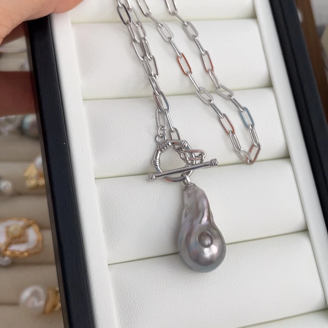 颈饰银S925镶嵌海水珍珠