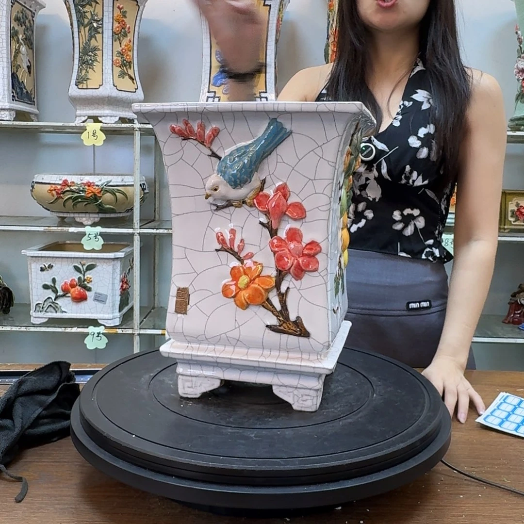 A***D无花朵石湾盆内径17.5×27