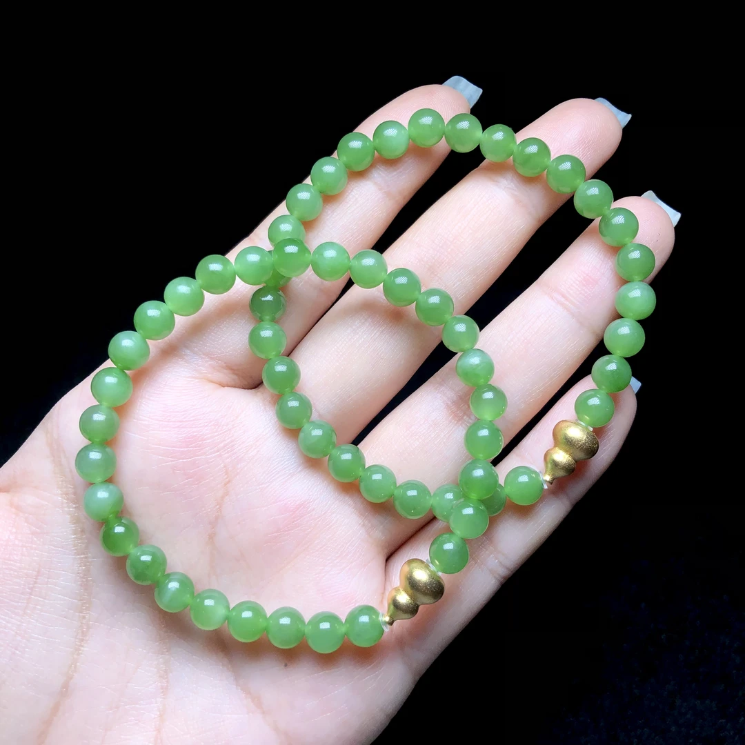 【云上叙】和田玉DIY手串-多样性发其一-约6mm-V38038-M（甄选）