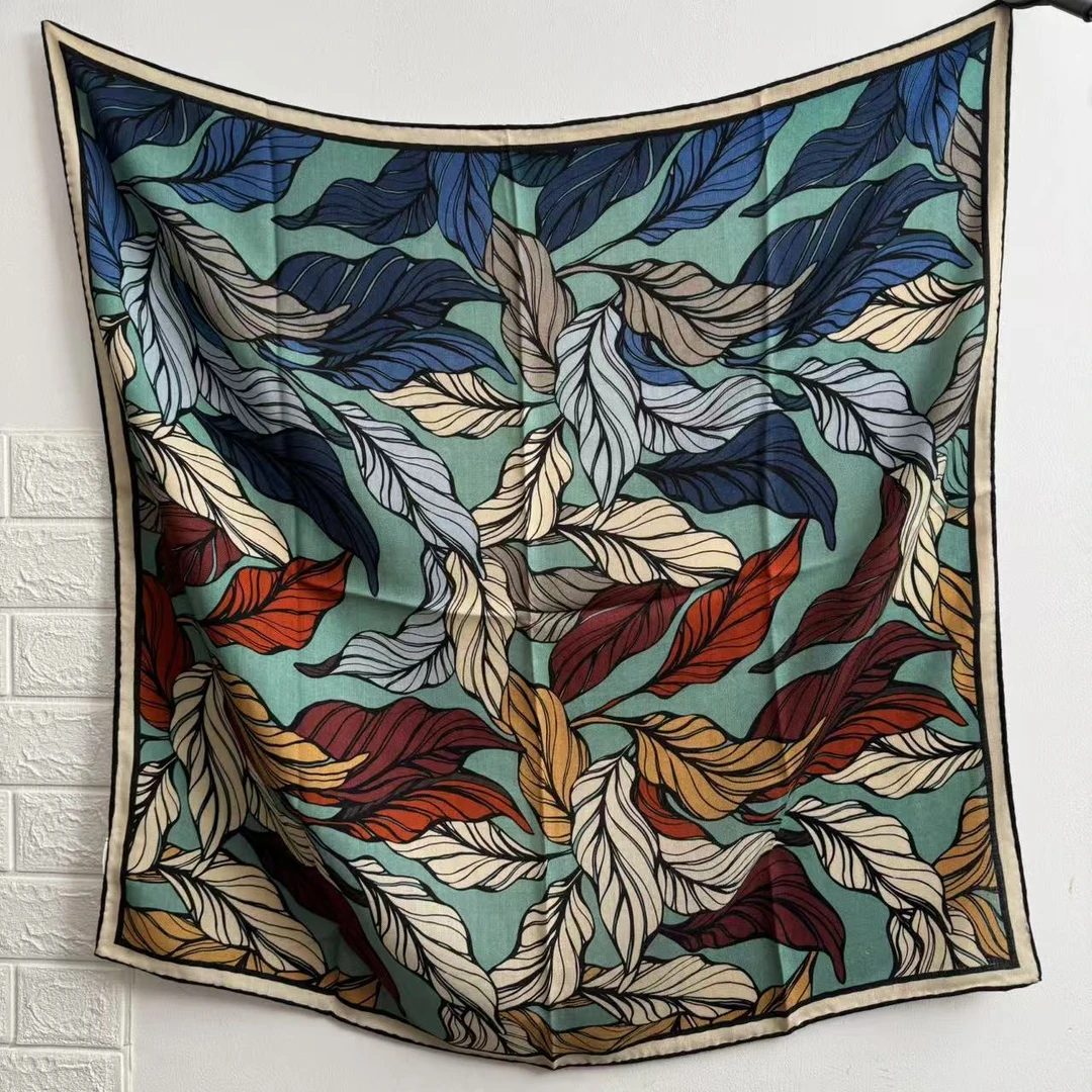 丝纡---一叶之秋 新款时尚百搭双面丝毛围巾披肩85cm