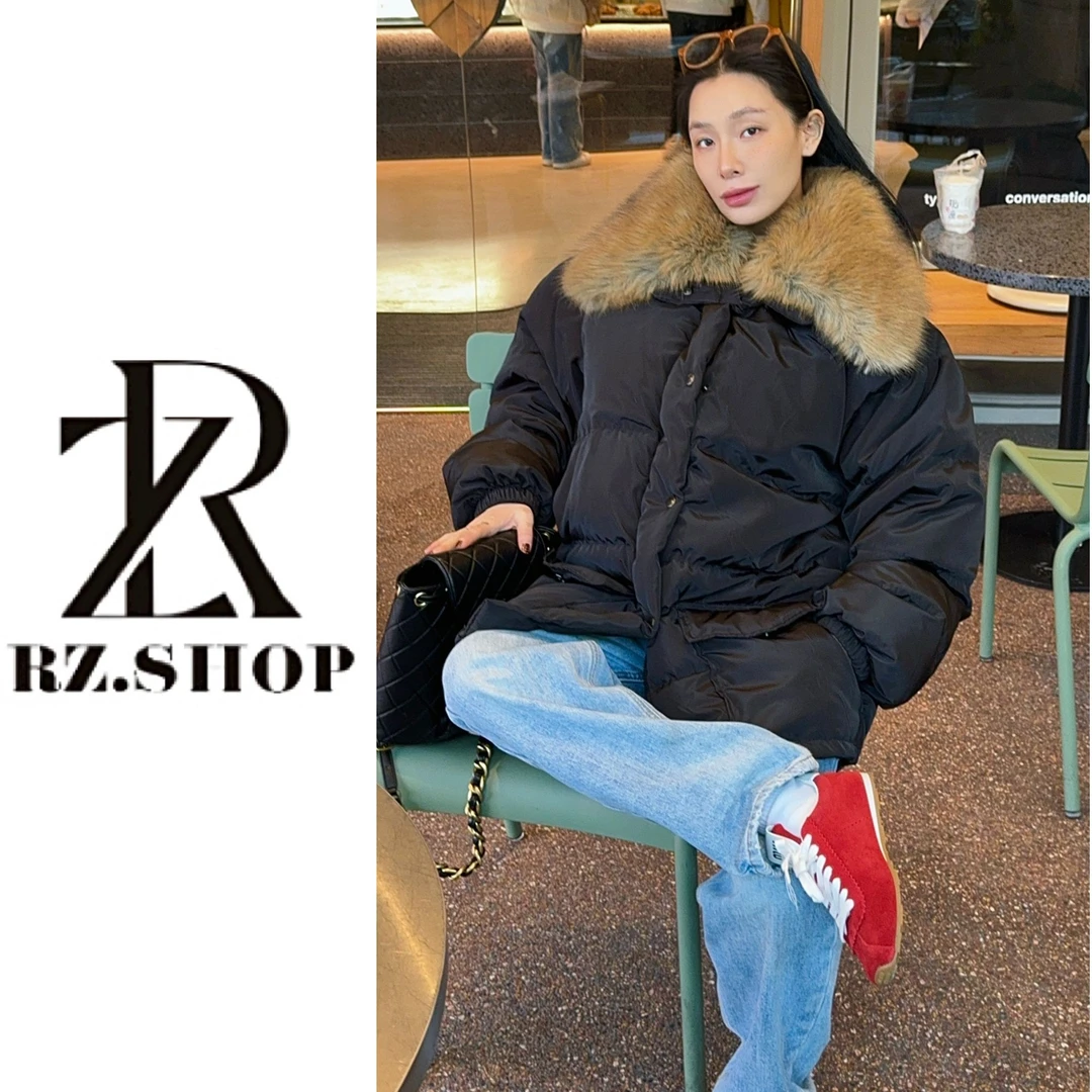 RZ定制款黑色毛领羽绒服