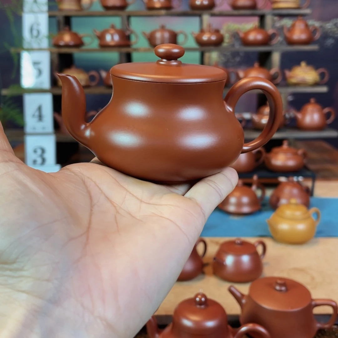 茶壶紫砂卢*潮州手工手拉朱泥君德壶