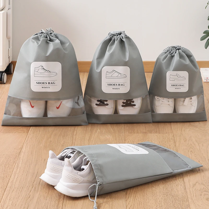 鞋袋装鞋子收纳袋旅行鞋包防尘袋透明旅游鞋套束口袋防潮防霉鞋罩