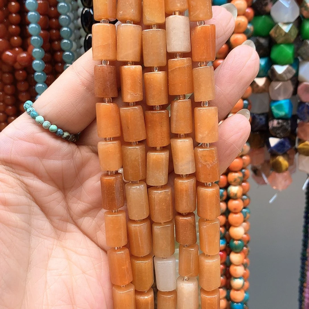 玛瑙/玉髓合金珠宝半成品红东陵六角柱卡8