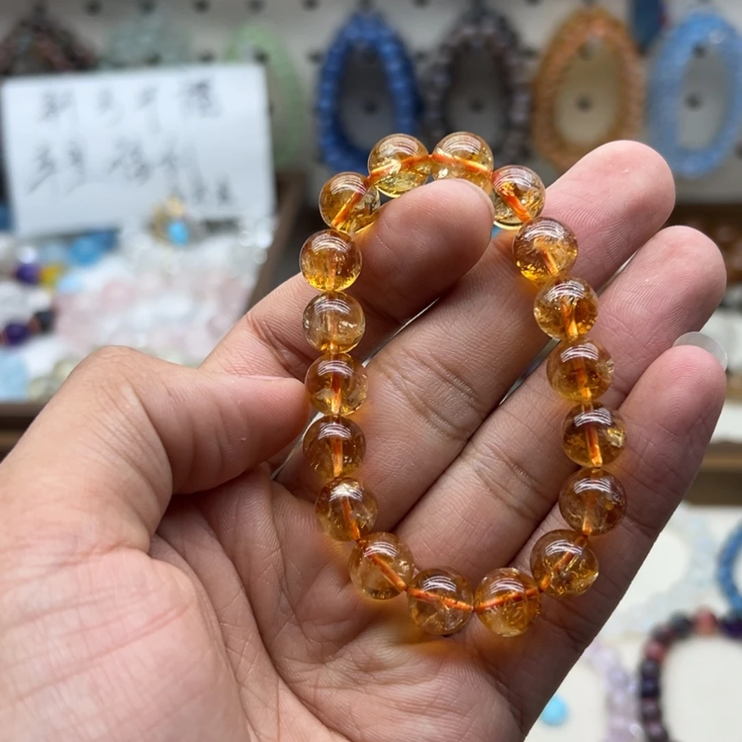 手链水晶未镶嵌10咪暴力黄黄塔，