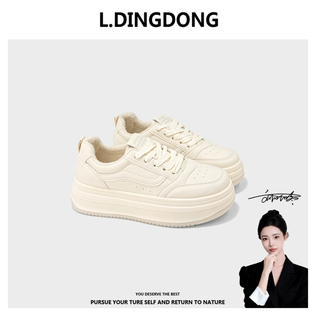 【刘叮咚女鞋】厚底小白鞋女百搭软底轻便加绒休闲新款