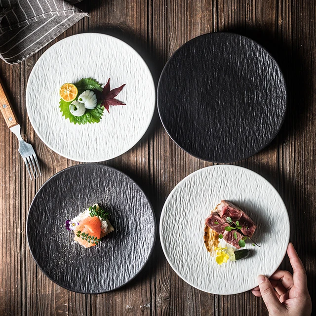 高级感陶瓷浅盘西餐厅牛排盘意大利面盘子家用餐具菜盘碟盘饺子盘