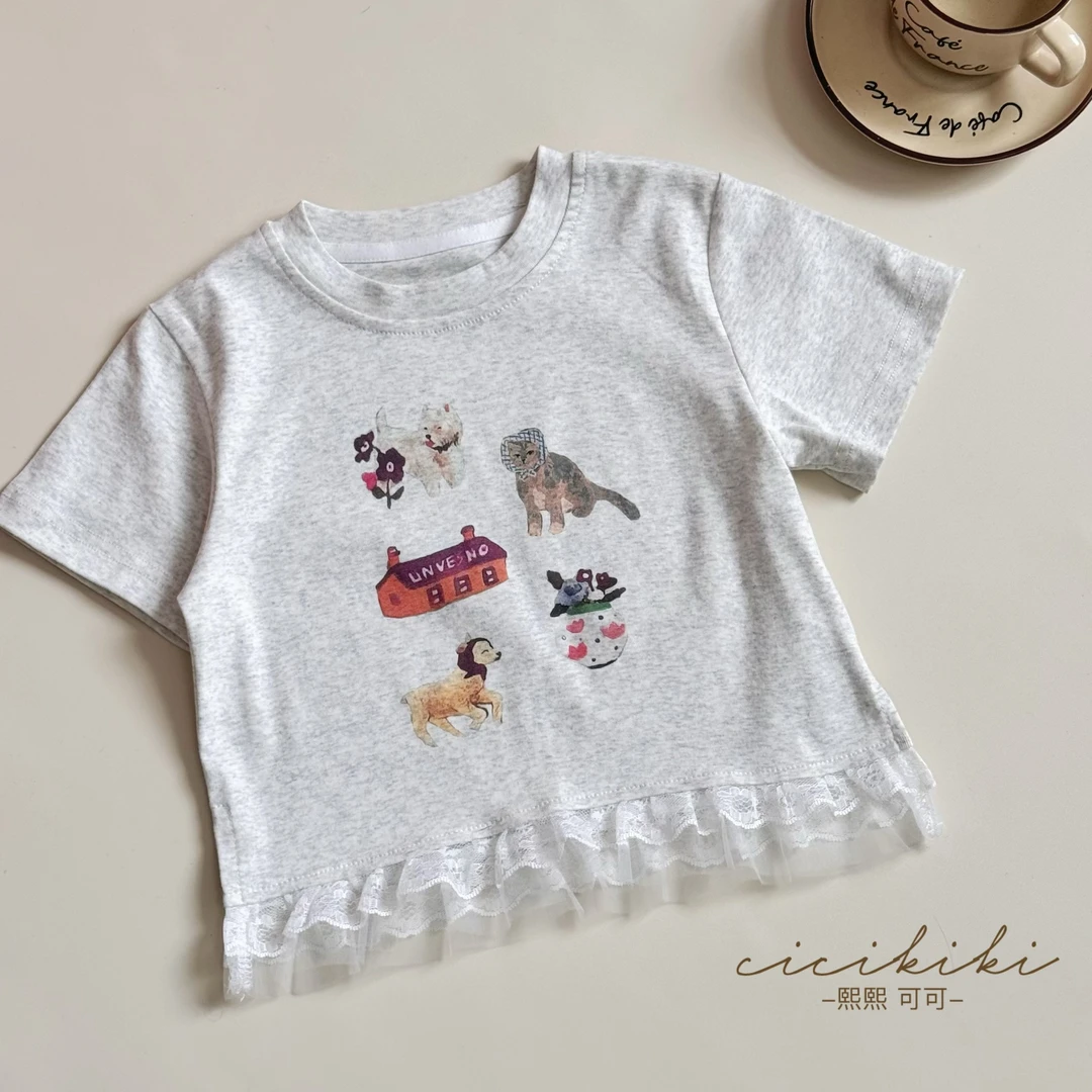 儿童夏季新款轻奢时尚百搭潮服女童T恤 XK029