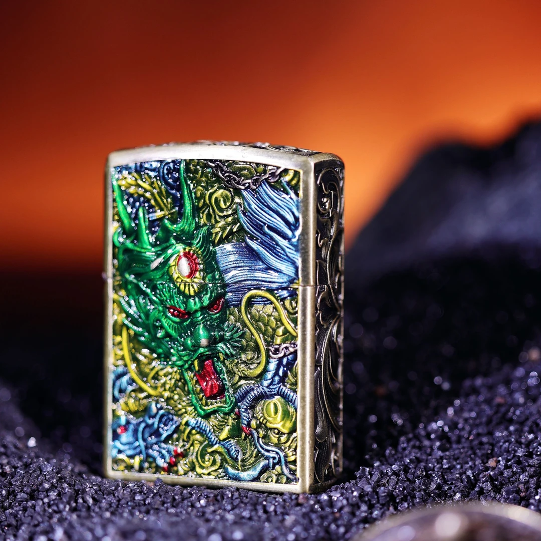 【火机云仓】九龙拉棺套装煤油打火机潮流老式（带口粮）