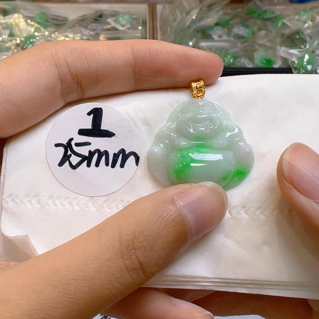 吊坠(不含链)18K金镶嵌翡翠