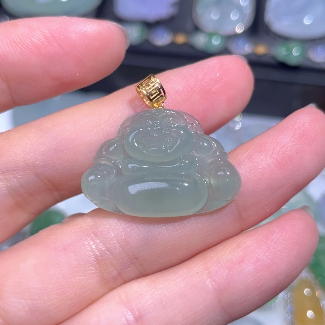 颈饰18K金镶嵌翡翠翡翠