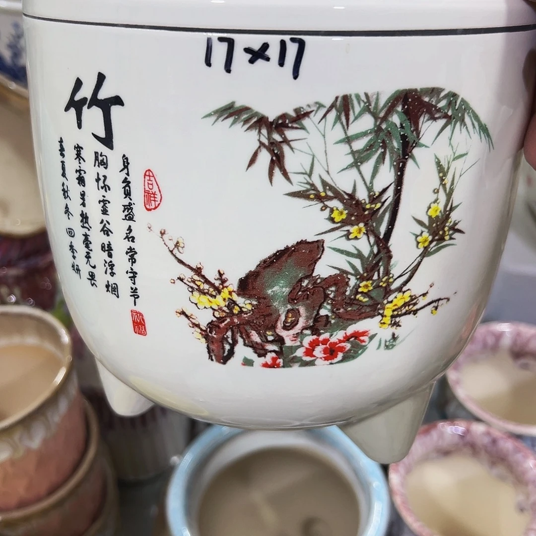 外贸尾单陶瓷花盆凑10米包邮