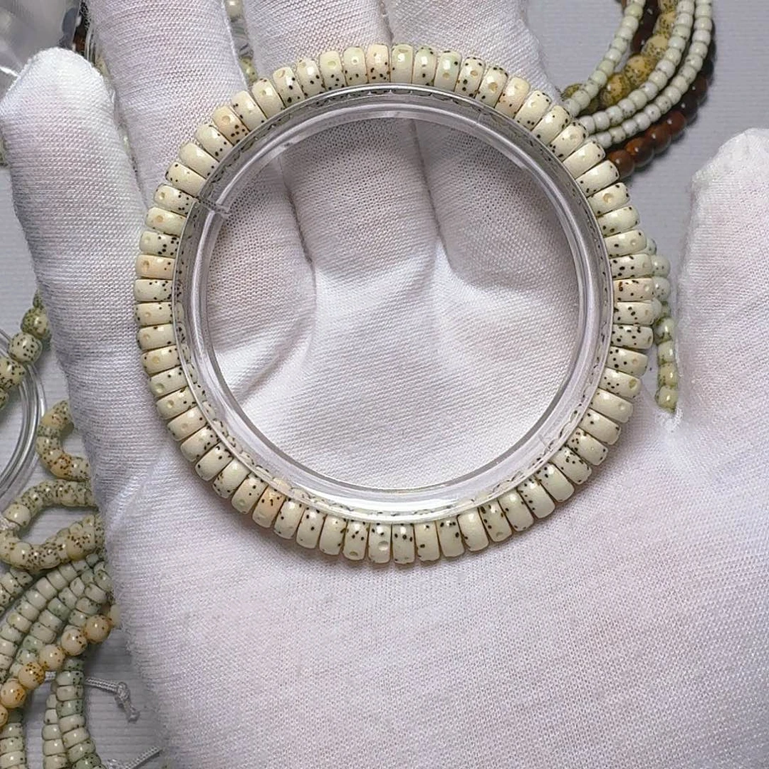 星月菩提手串原生态石玉料卡7药片单圈