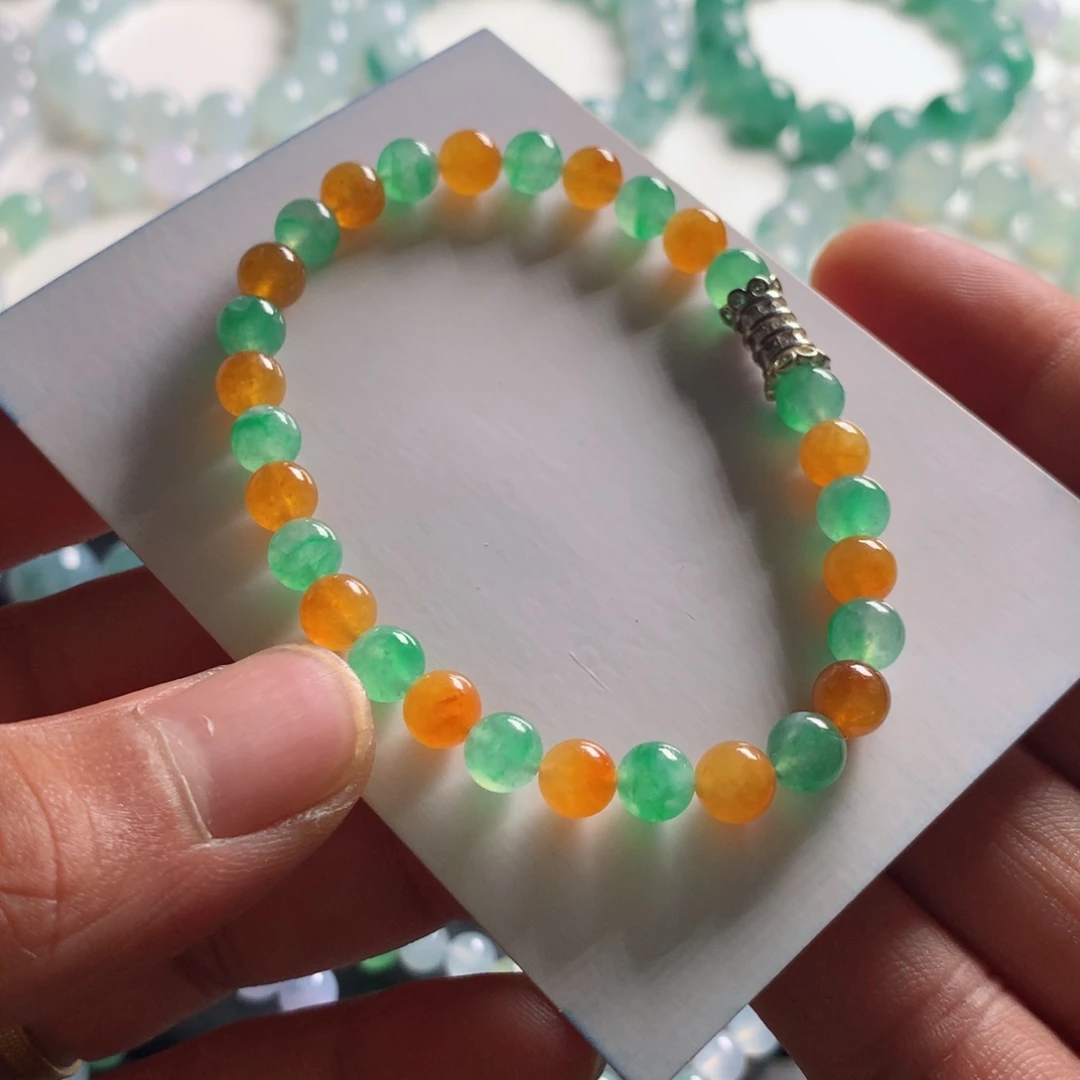 未镶嵌手链翡翠天然翡翠卡6手串