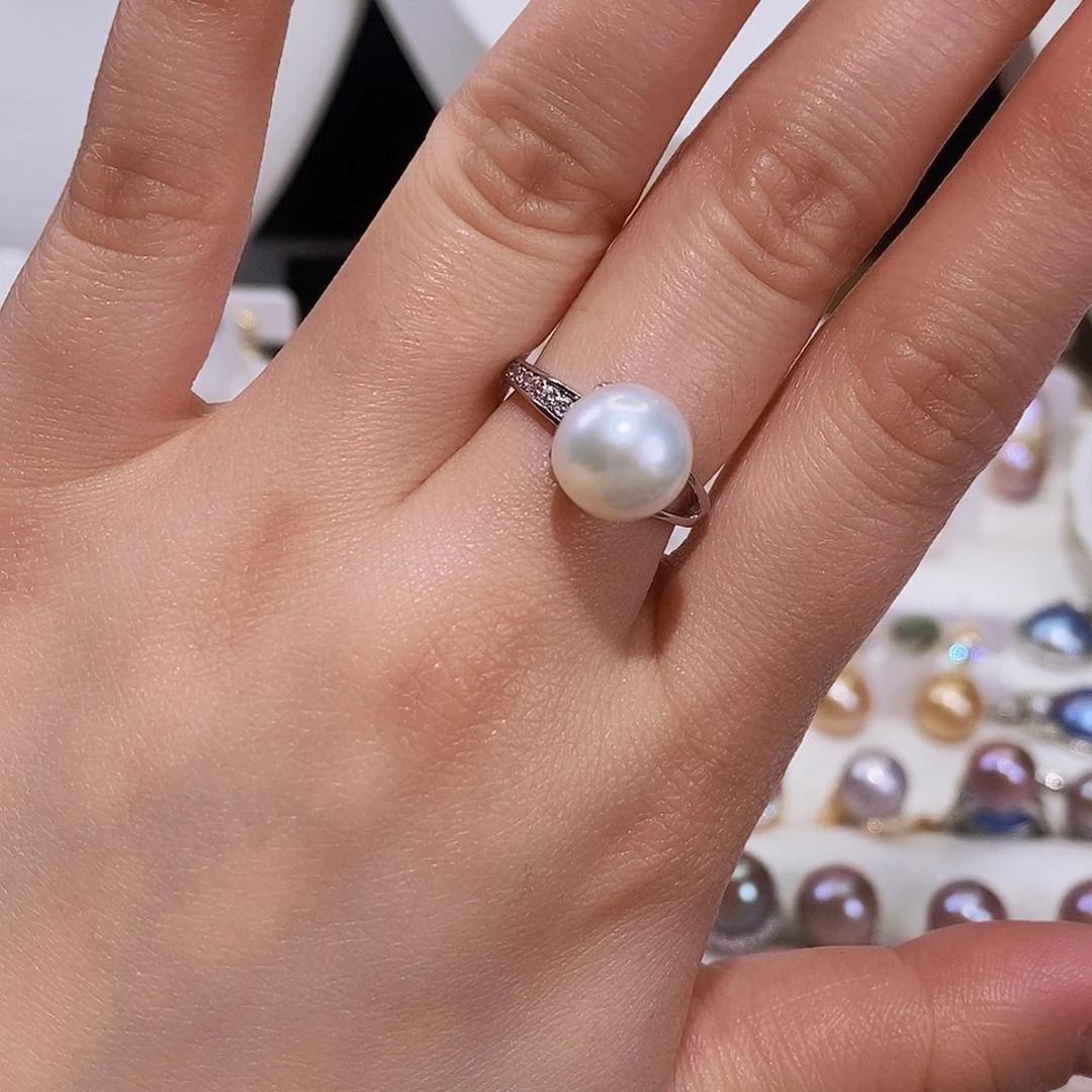 淡水珍珠戒指合金