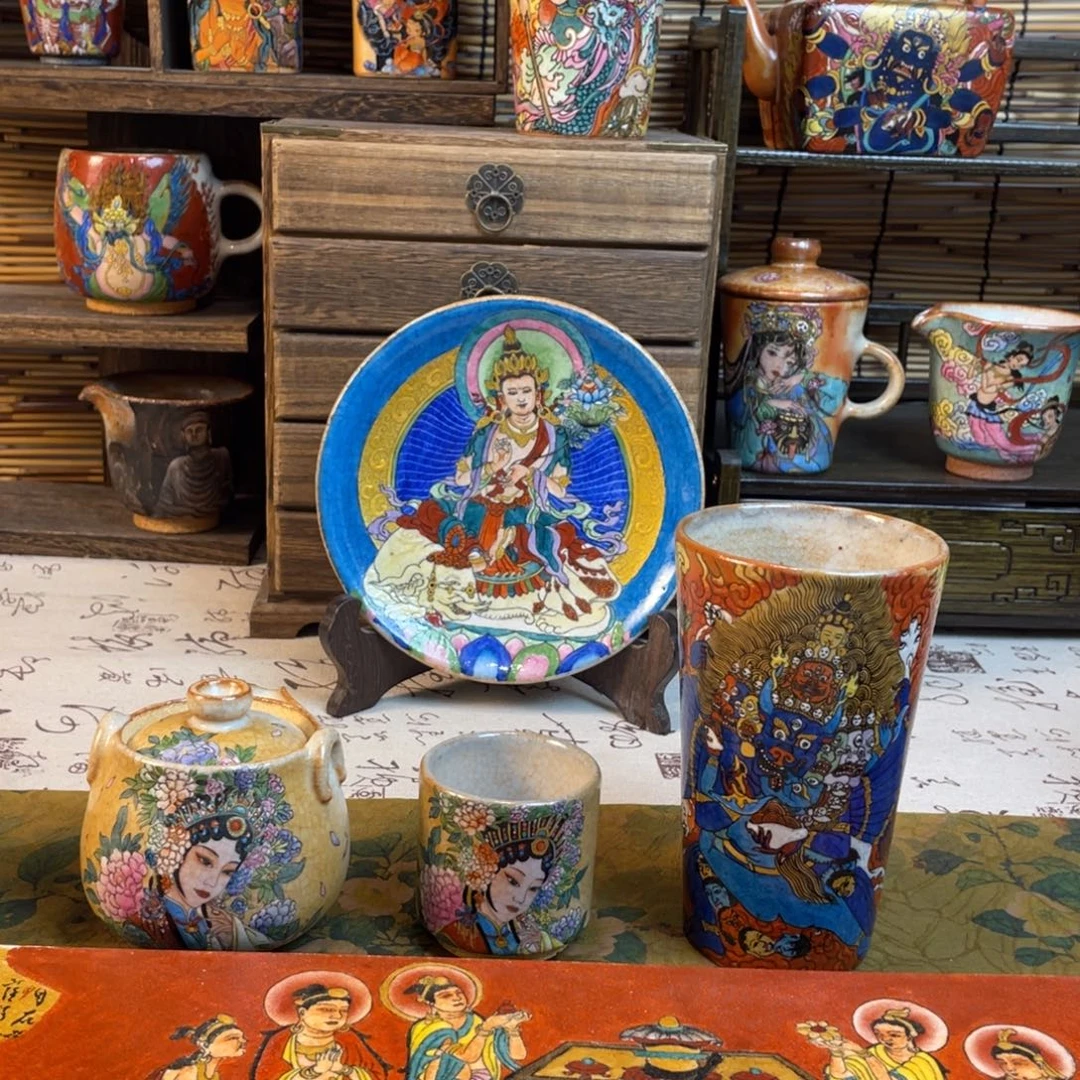 景德镇手工手绘志野茶器