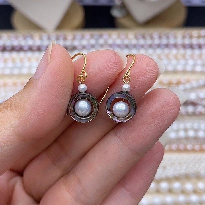 淡水珍珠银S925镶嵌颈饰