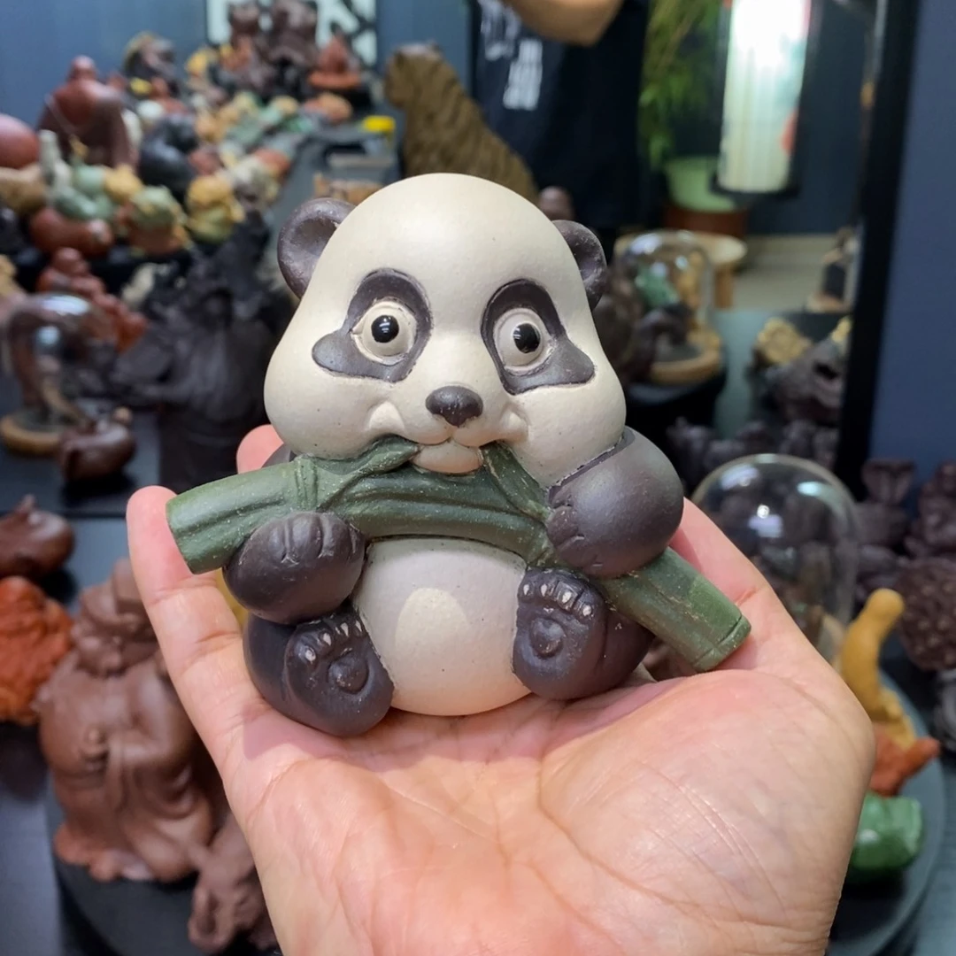 【闪购商品】紫砂茶宠狼吞虎咽小熊猫