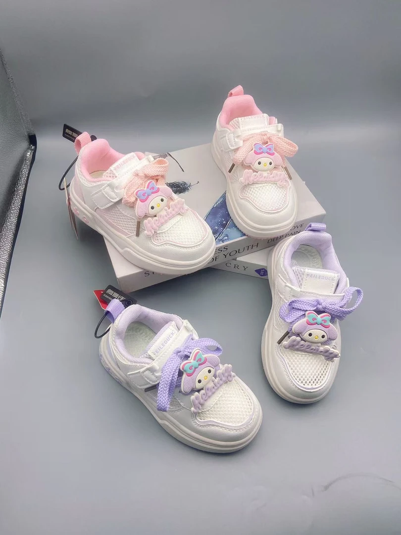 B8715女宝中童单网透气超轻底板鞋