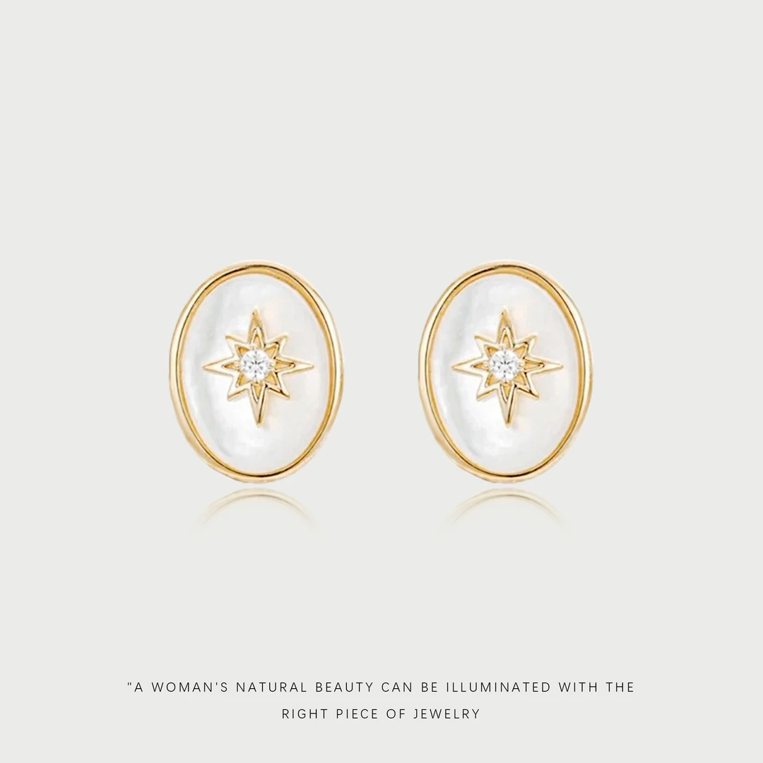 铜合金贝壳耳饰 【星野系列】耳钉A397