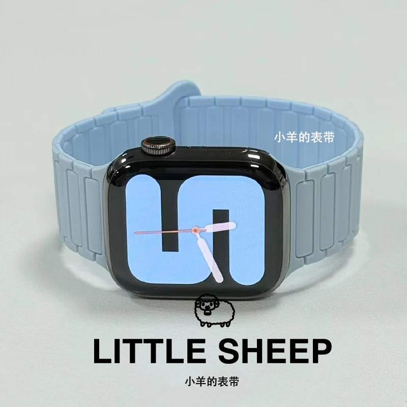 夏天硅胶磁吸S10表带适用苹果手表专用iwatchs9张婧仪applewatch8