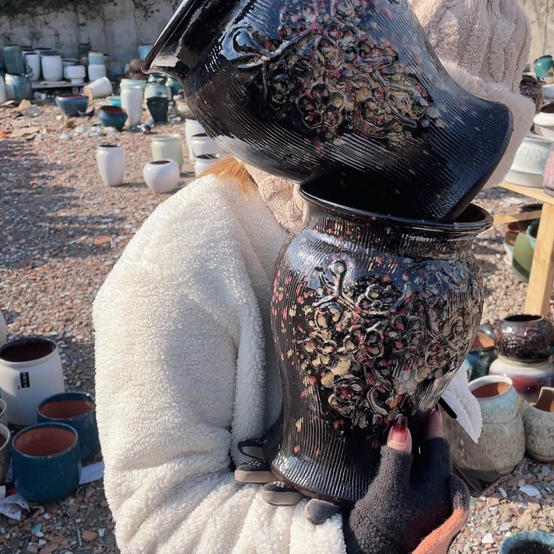 红陶王嫂花盆0130-122