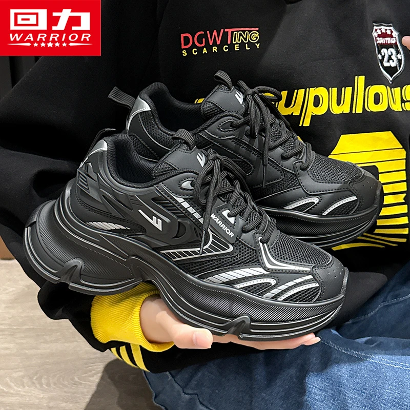 回力女鞋老爹鞋2025秋季新款休闲百搭厚底增高网面透气女士跑步鞋