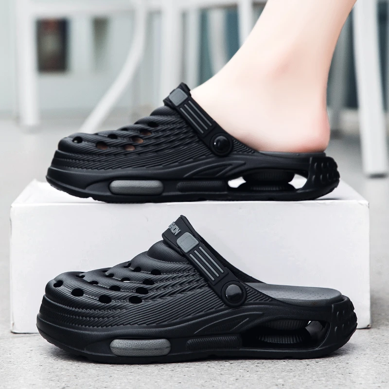 罗尔基那斯洞洞鞋男新款外穿厚底防滑沙滩鞋户外开车两穿包头凉鞋