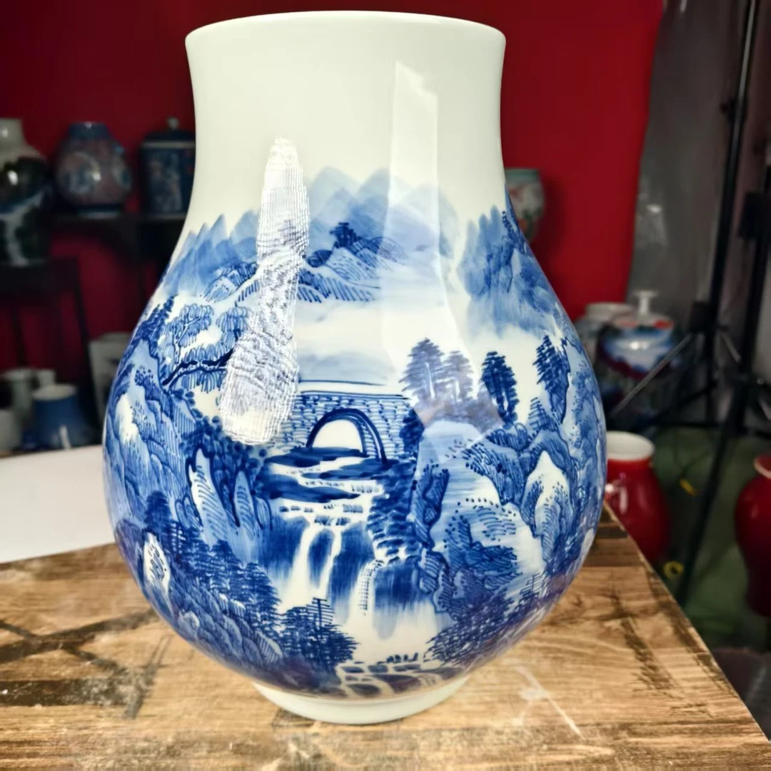 305 景德镇陶瓷花瓶手工手绘陶瓷福筒瓶