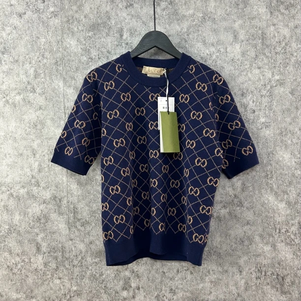 未使用 GUCCI/古驰 古驰满印半袖工服毛衣上衣