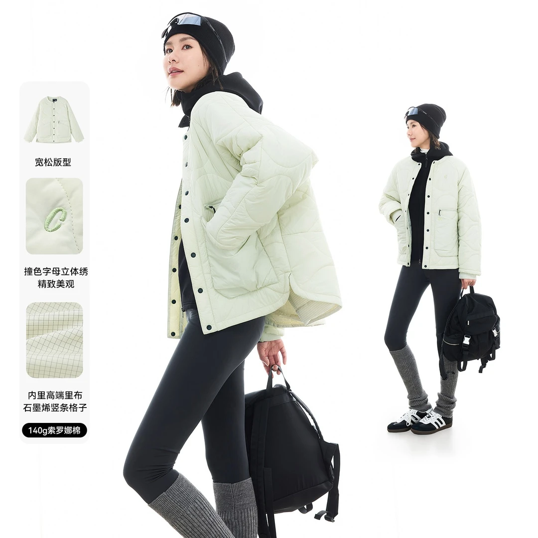 CLOUDSPACE/云上生活【听雪棉服】索罗娜棉插肩袖棉服2025冬上衣
