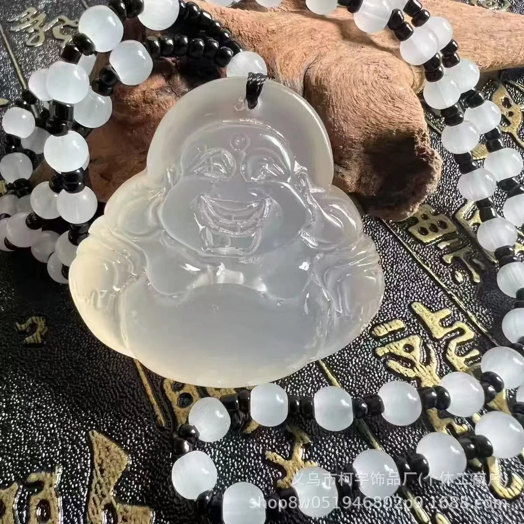 非金属树脂项链 弥勒吊坠佛公串珠