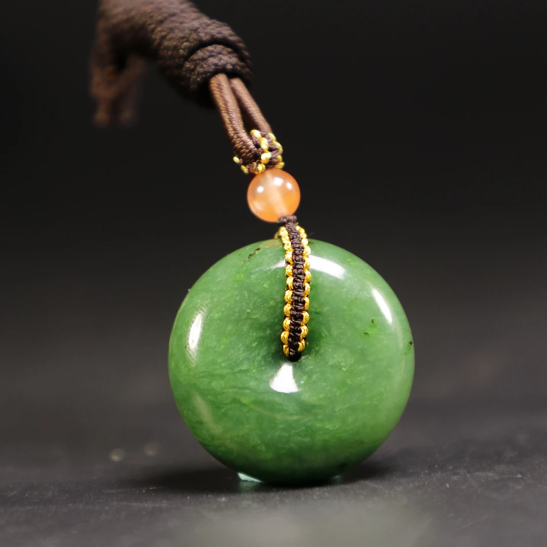 lot8801 和田玉碧玉平安扣/云南典藏