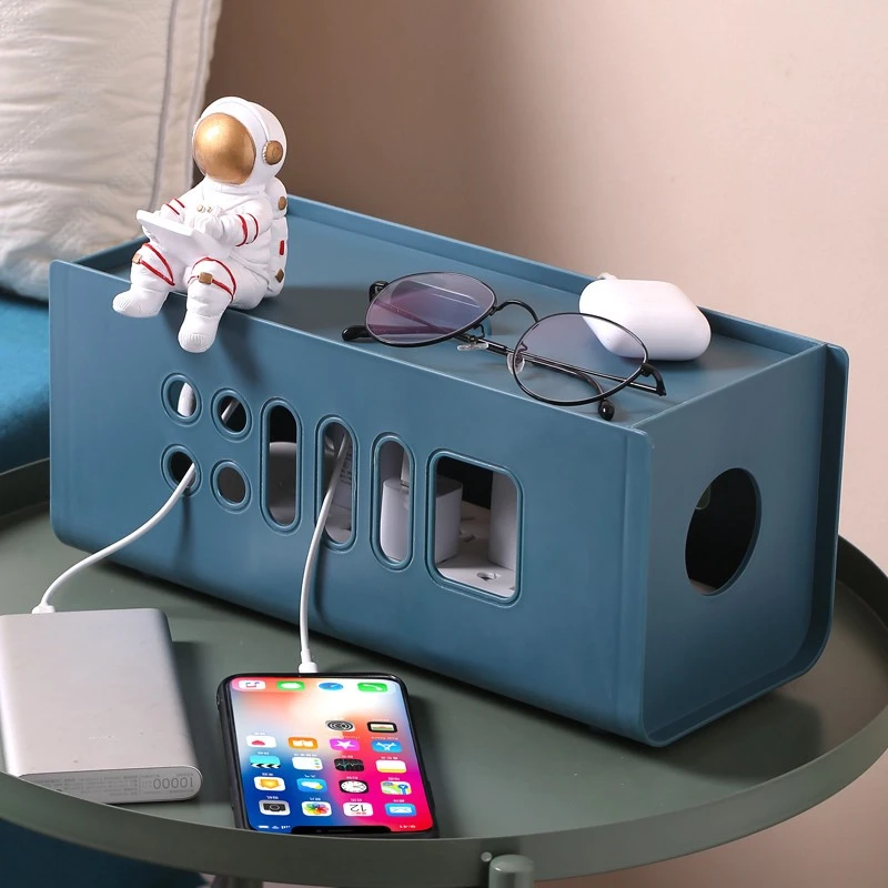 插排电源线收纳盒数据线电源插座遮挡盒桌面插线板充电器北欧简约